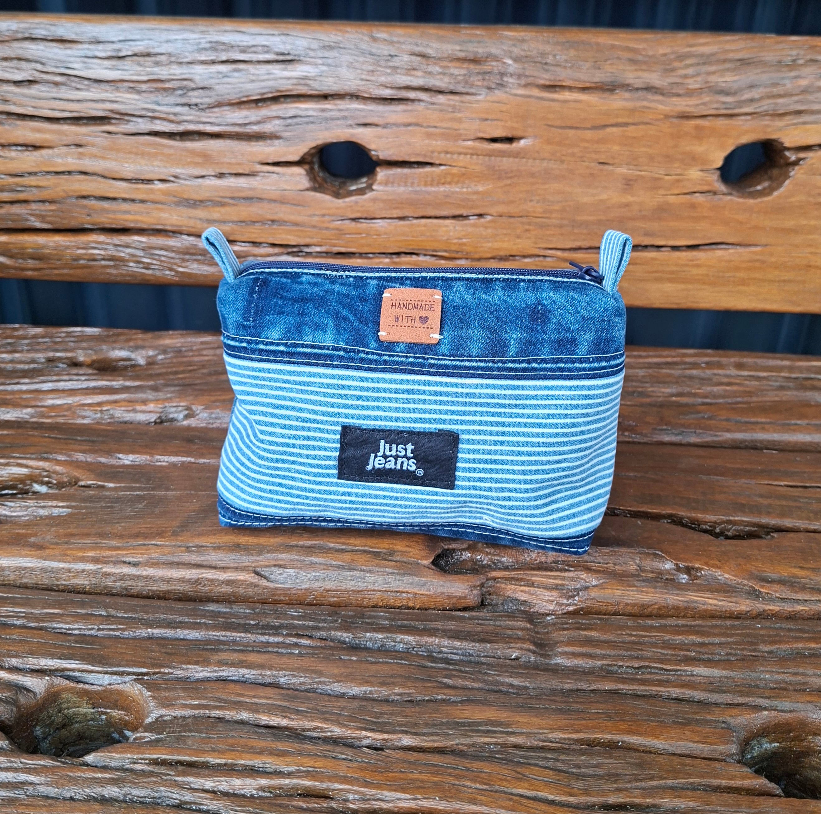 Recycled 'Just Jeans' Nautical Theme Denim Pouch