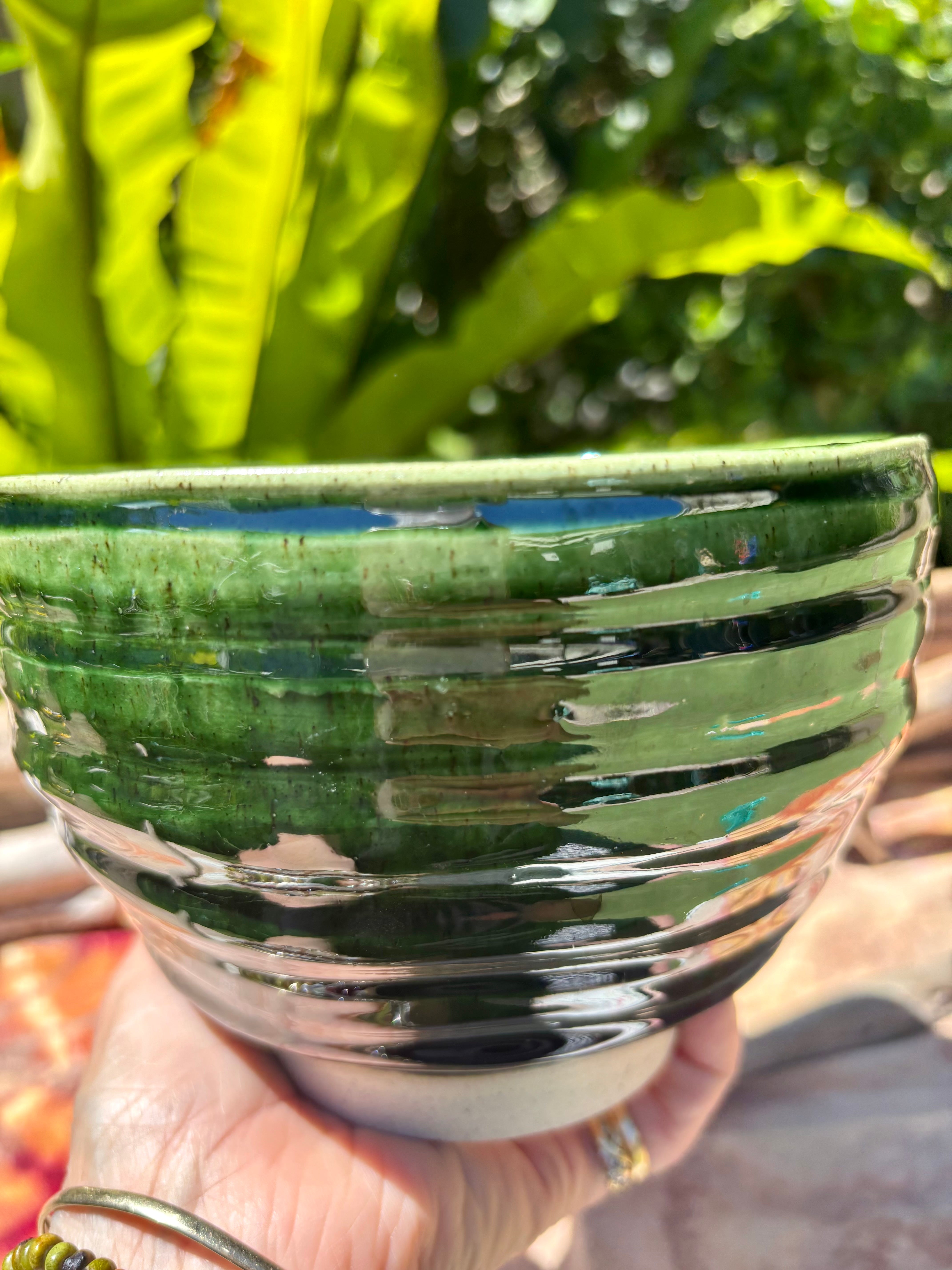 Emerald Planter Pot Handmade