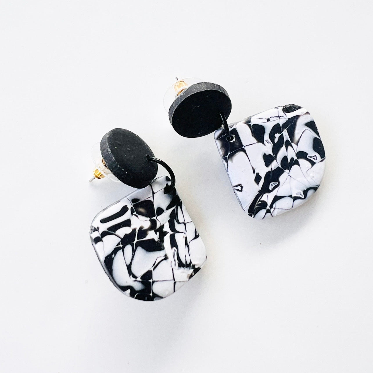 Earrings~Black & White Dangles