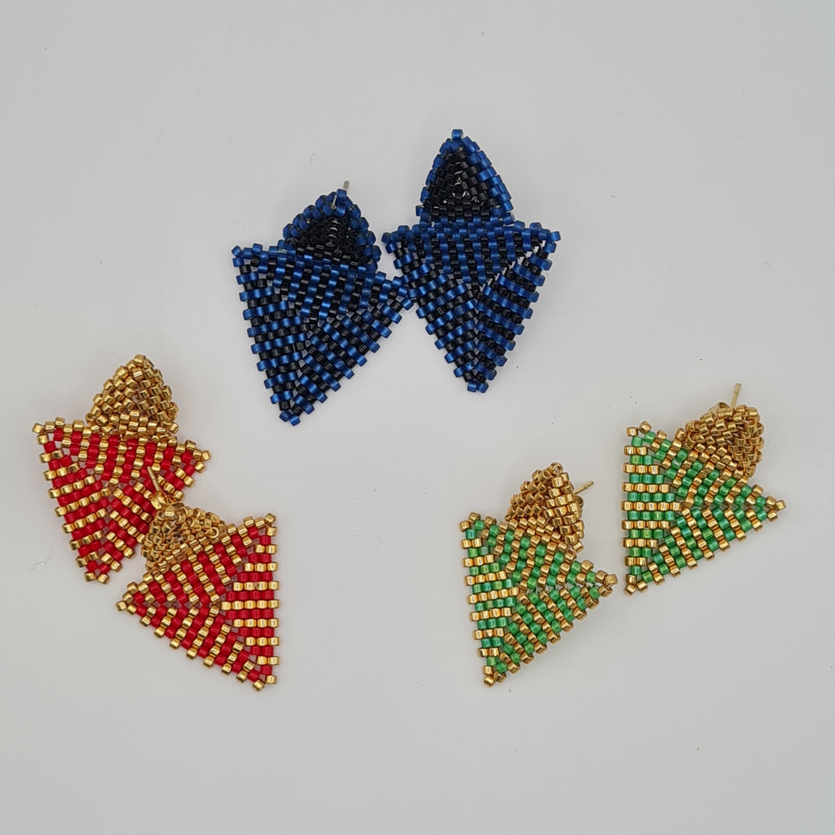 Beaded Triangle Earrings