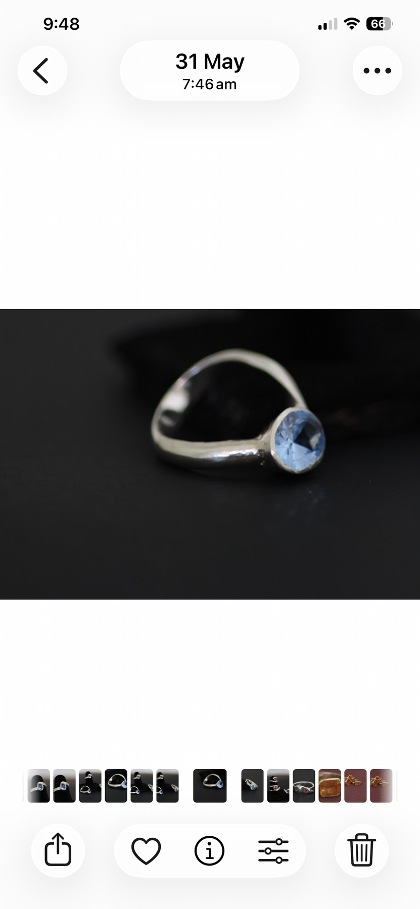 baby blue aquamarine in Stirling silver