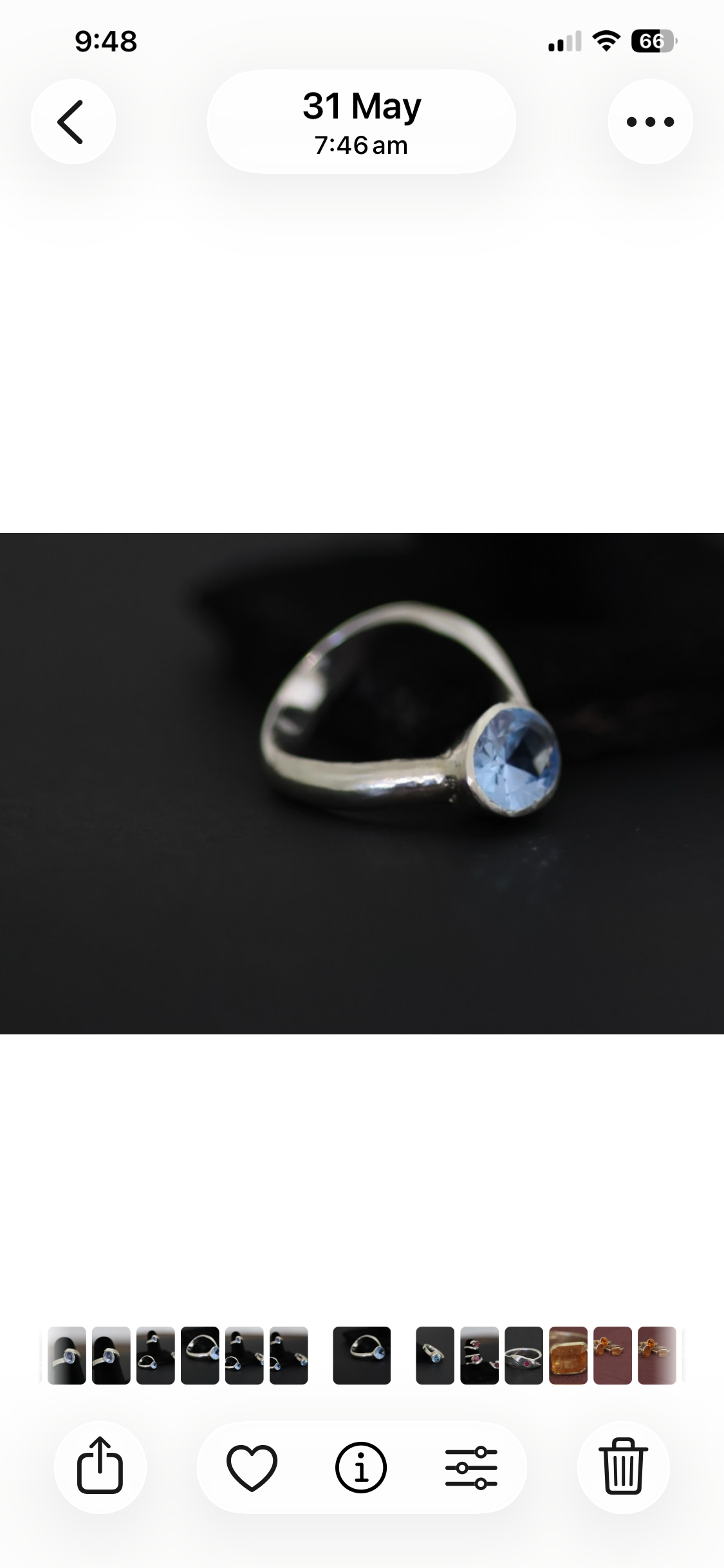 baby blue aquamarine in Stirling silver