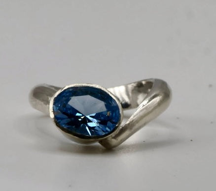 baby blue aquamarine in Stirling silver
