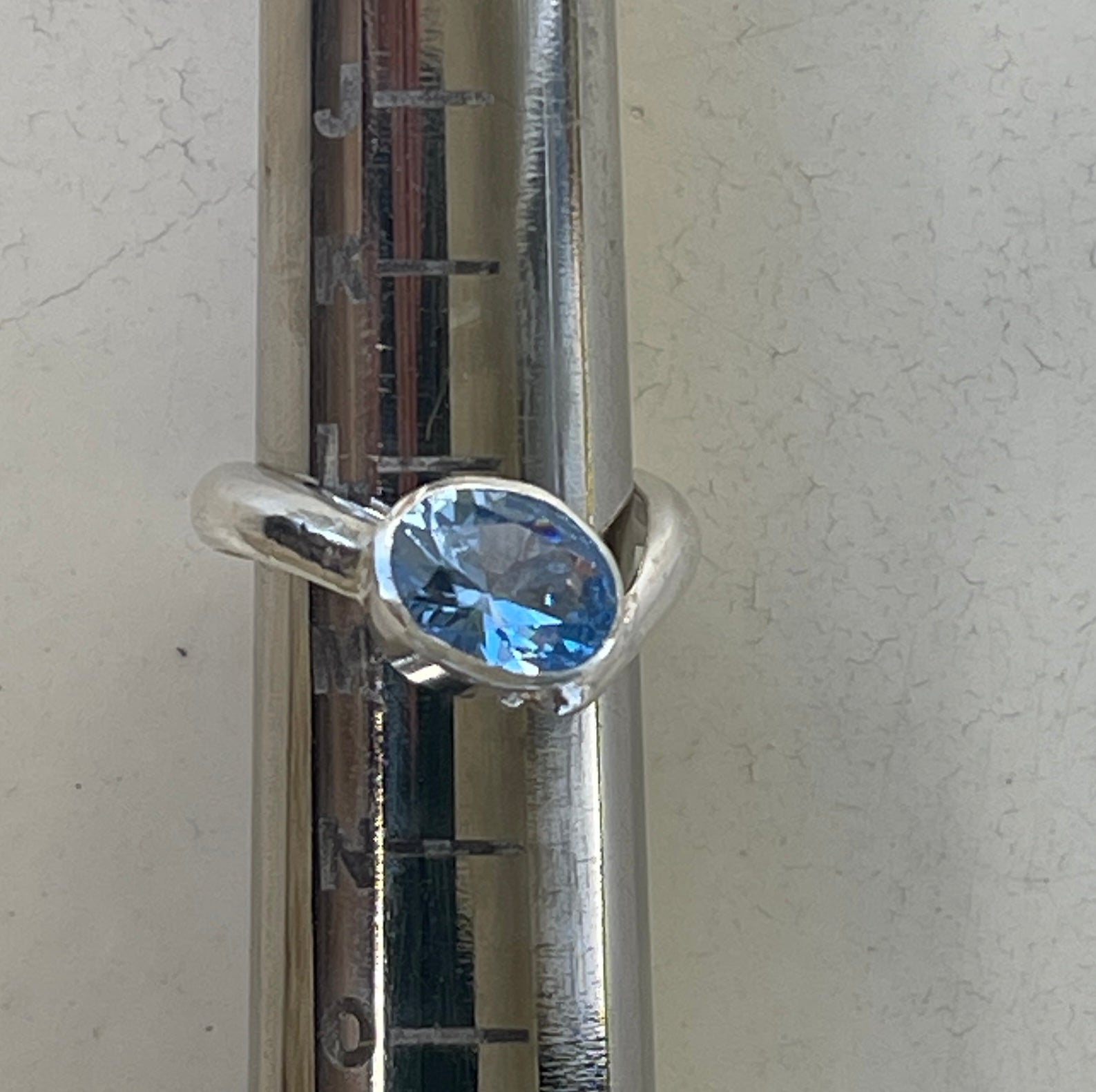 baby blue aquamarine in Stirling silver