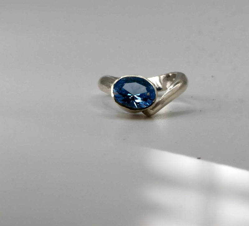 baby blue aquamarine in Stirling silver