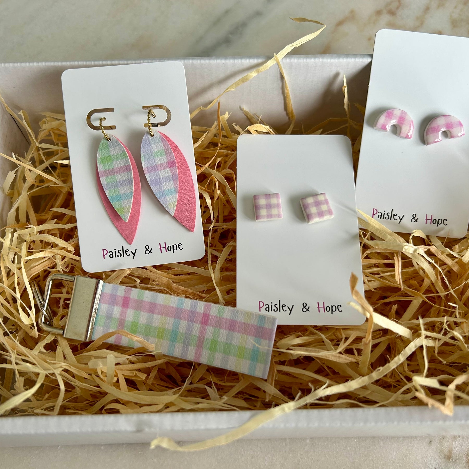 Polymer Clay & Faux Leather Gingham Girl Gift Pack