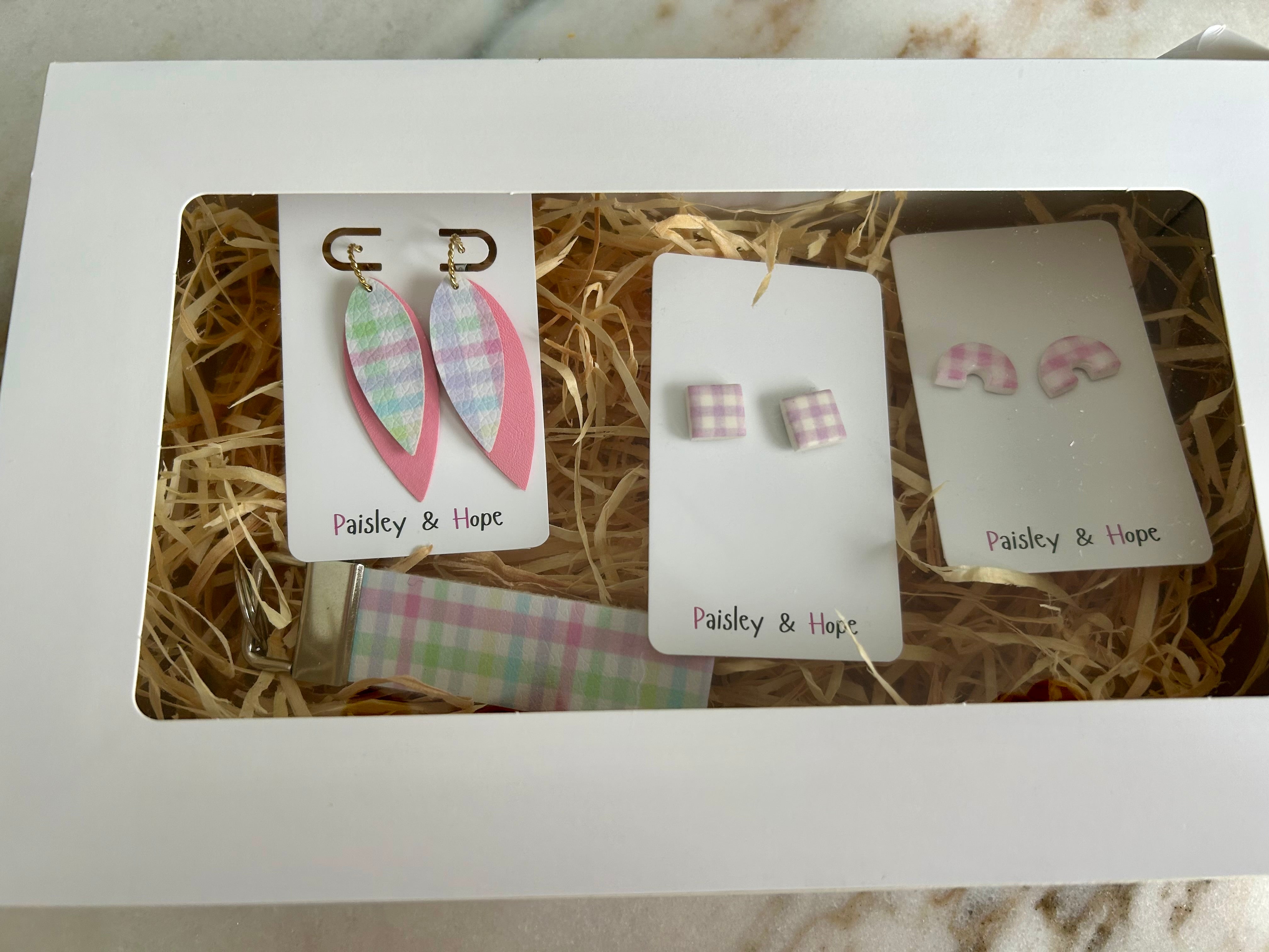 Polymer Clay & Faux Leather Gingham Girl Gift Pack