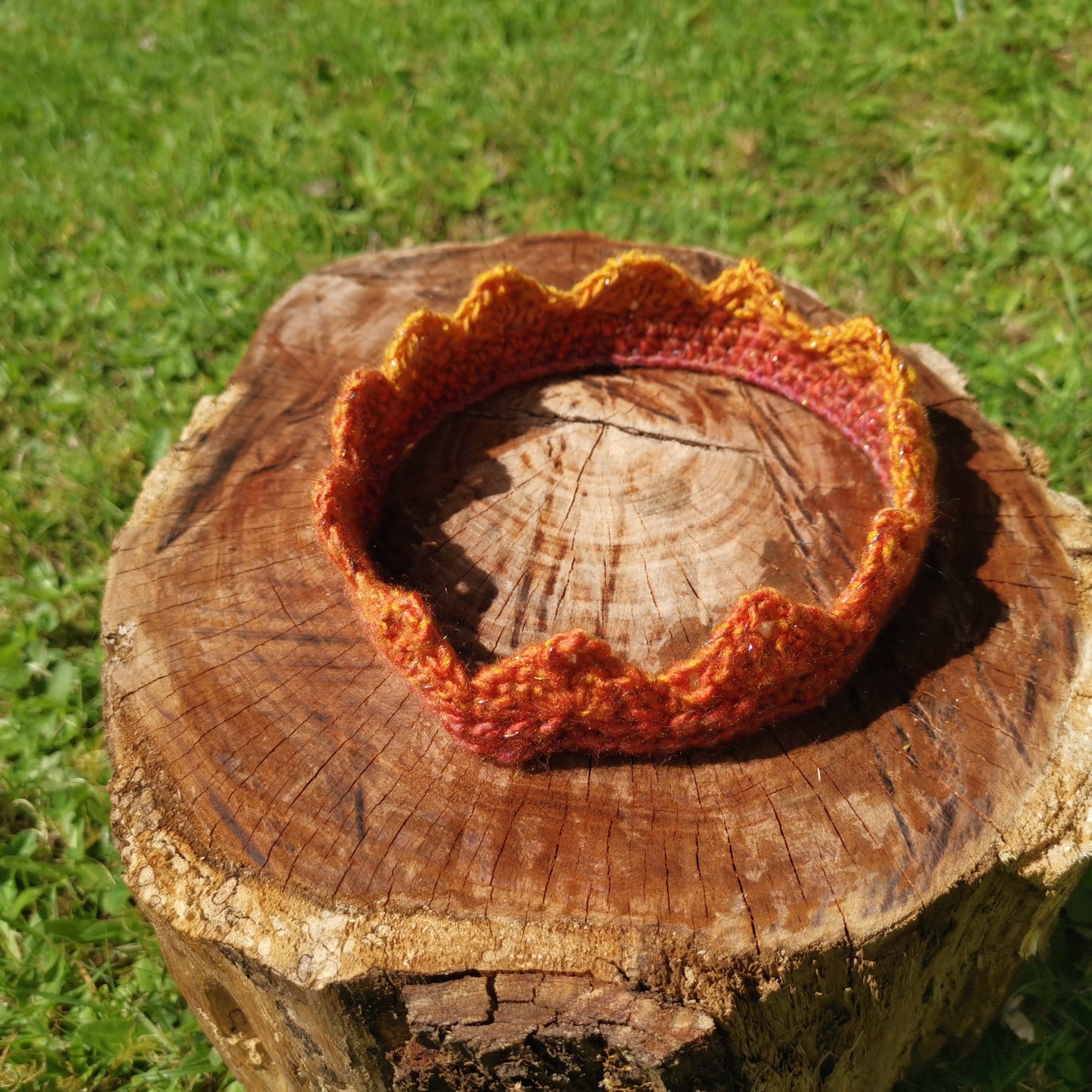 Multicolour Sparkle Crochet Crown Headband