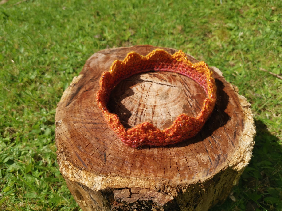 Multicolour Sparkle Crochet Crown Headband