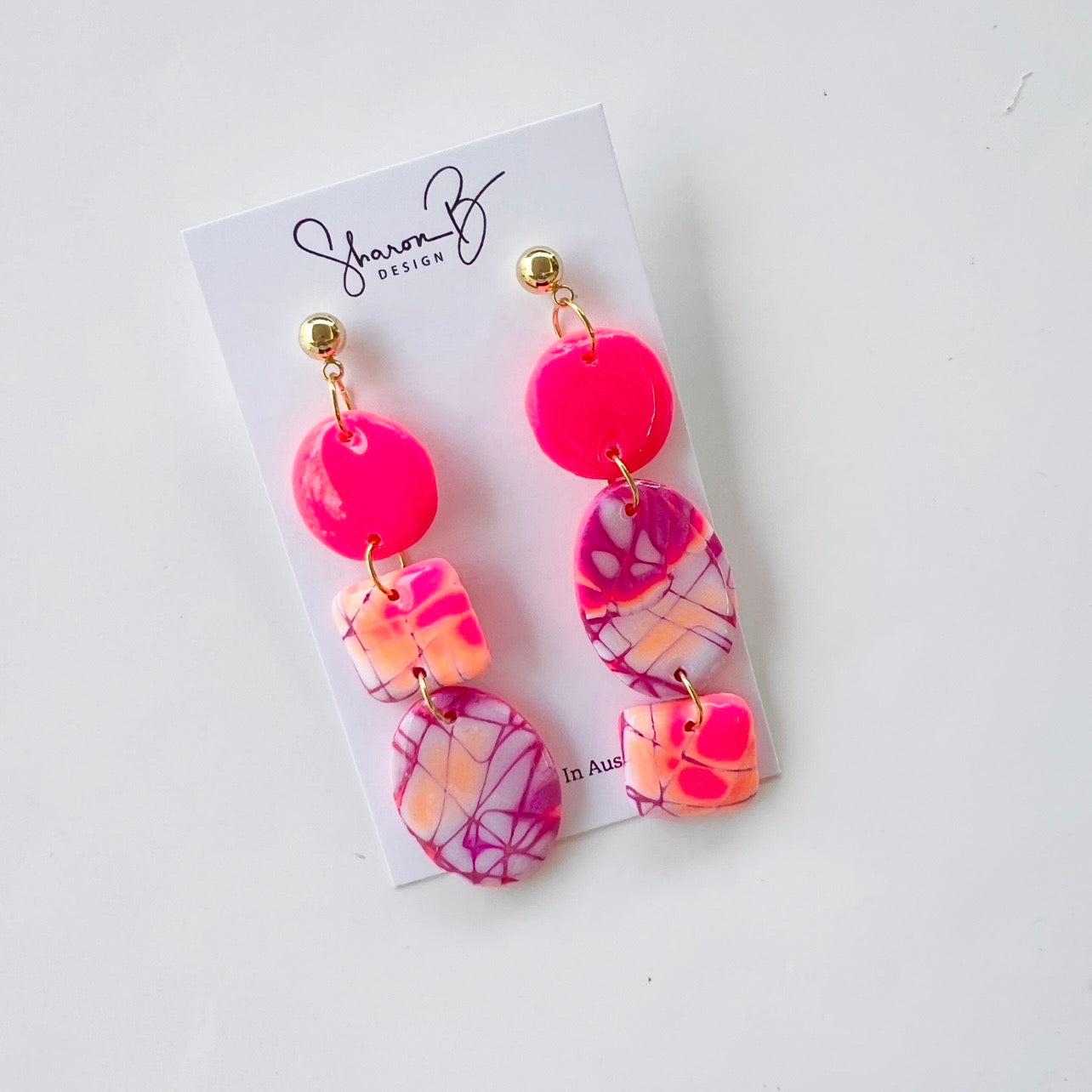 Katrina~Polymer Clay/Resin Dangle Earrings