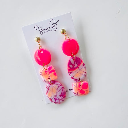 Katrina~Polymer Clay/Resin Dangle Earrings