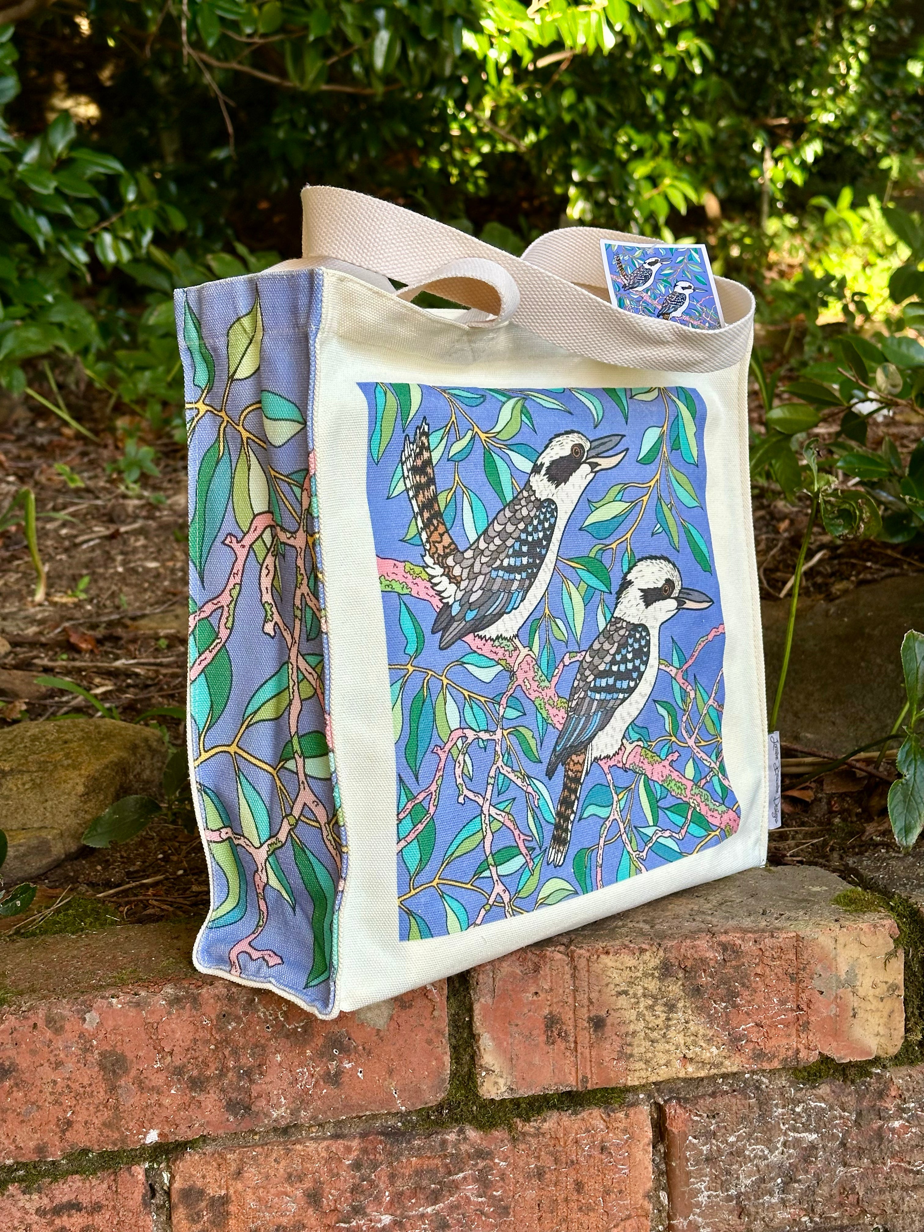 Kookaburras Canvas art tote bag - carry or over shoulder