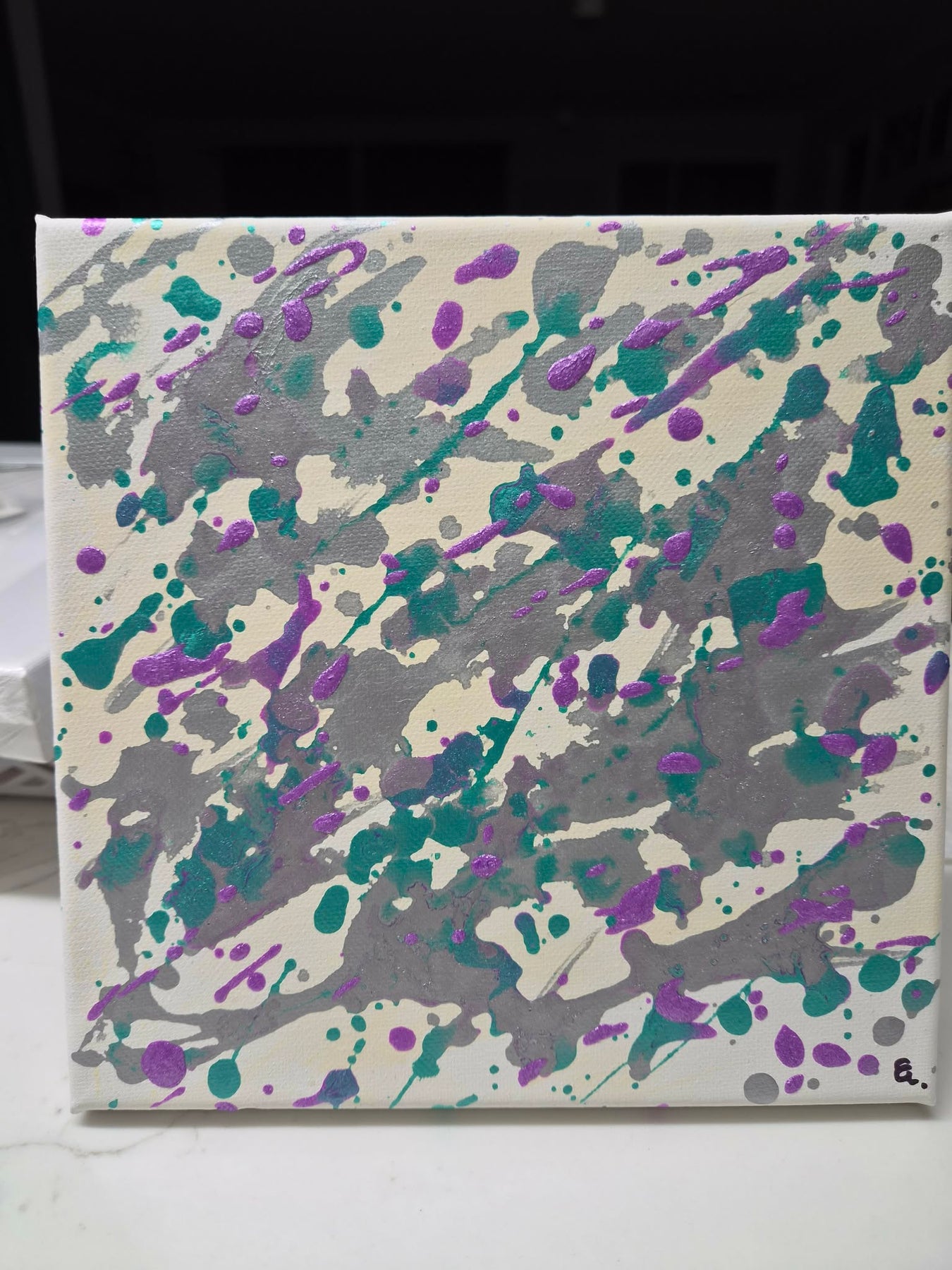 Jade Whispers — Original Abstract Artwork - 20cm x 20cm