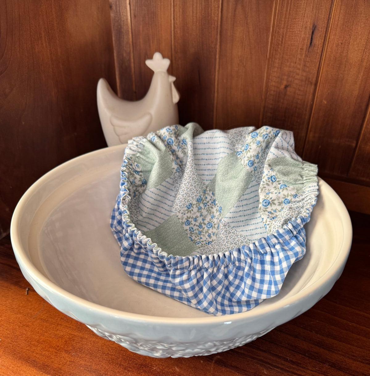 Country Style Reversible Bowl Cover - Patchwork & Gingham