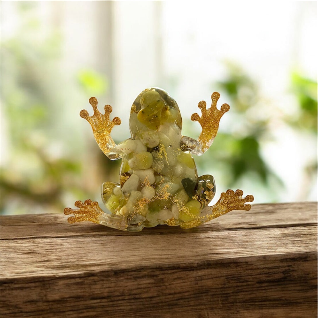 Gold Ripple Green River Pebble Frog