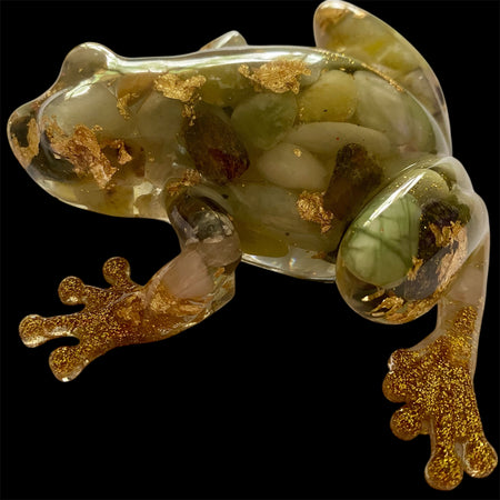 Gold Ripple Green River Pebble Frog