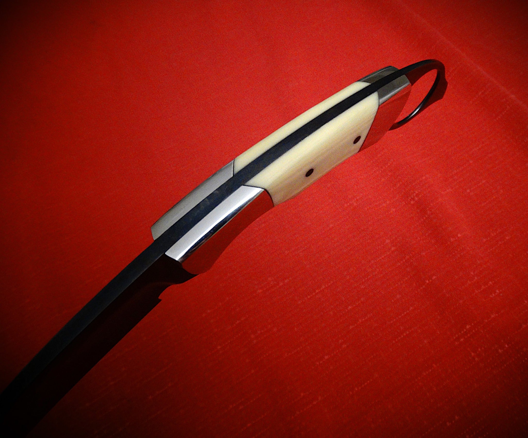 Art knife exotic leather sheath wood timber