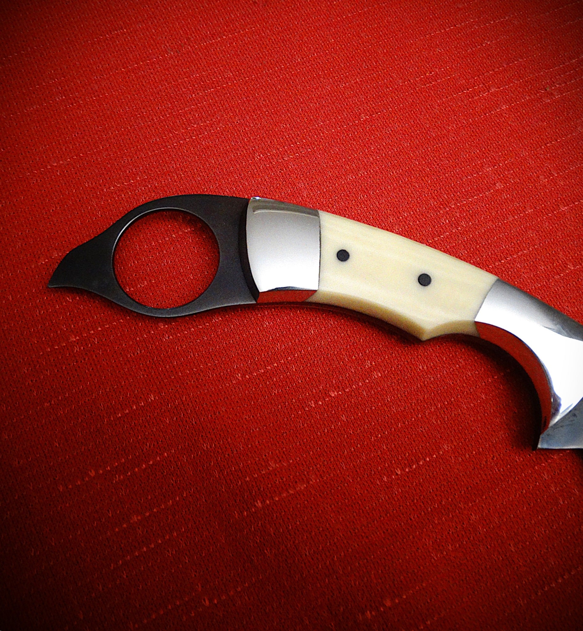 Art knife exotic leather sheath wood timber