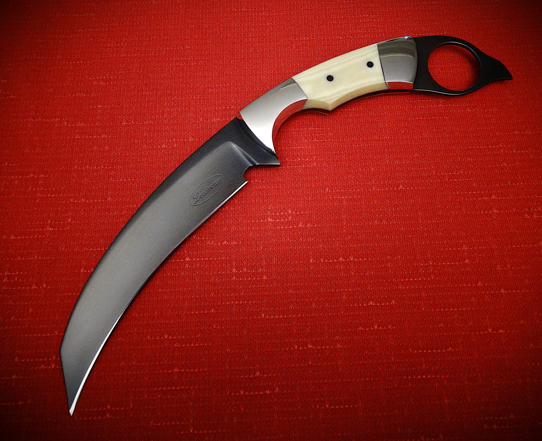 Art knife exotic leather sheath wood timber