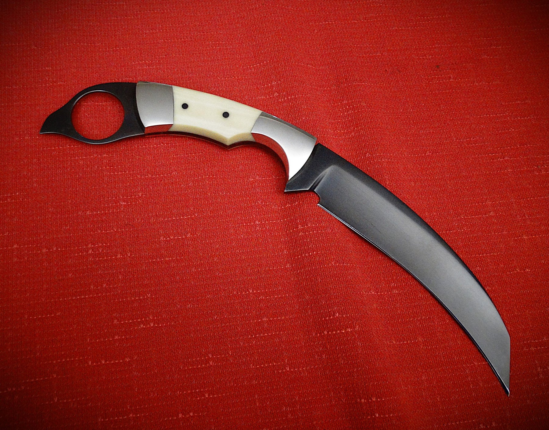 Art knife exotic leather sheath wood timber