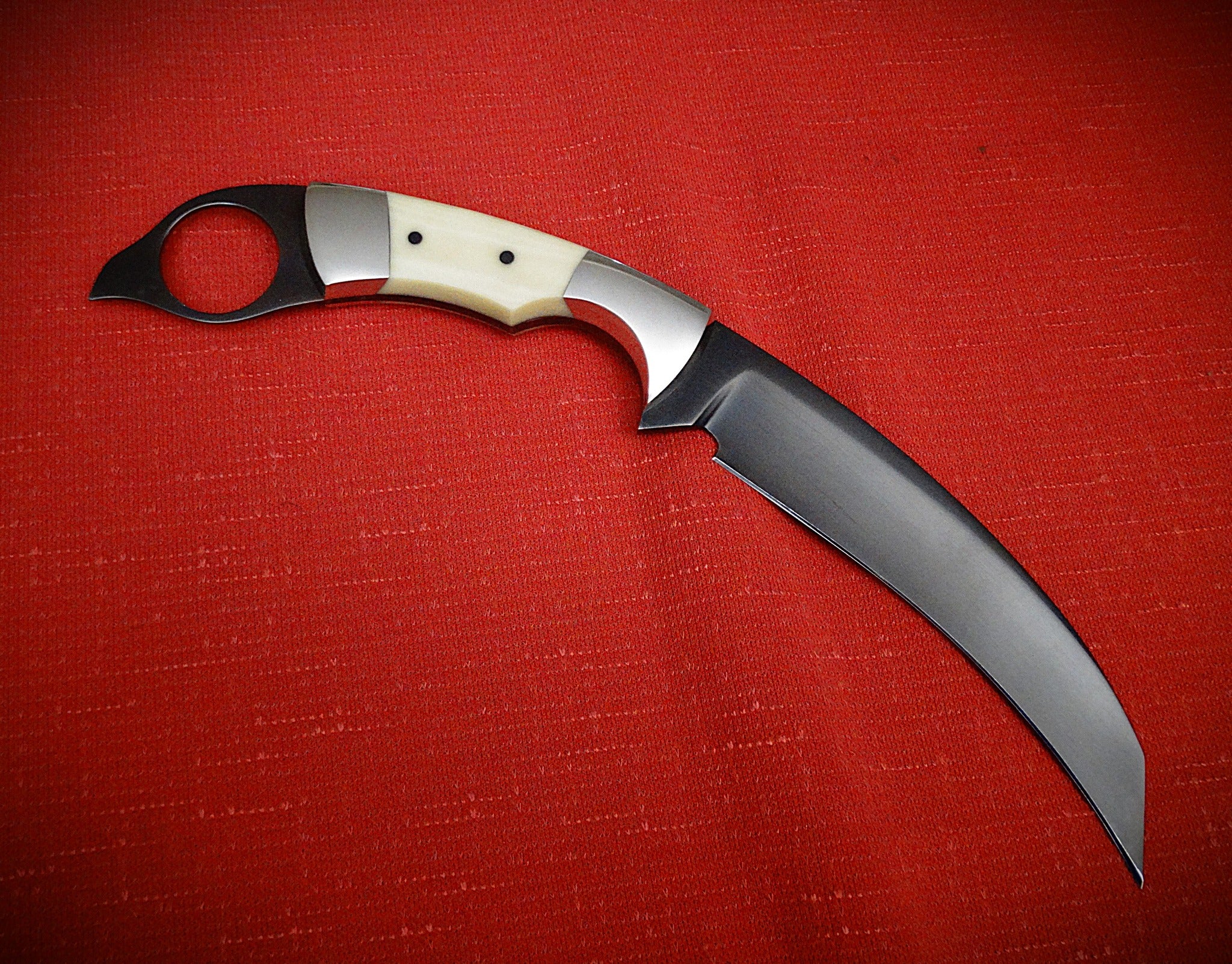 Art knife exotic leather sheath wood timber