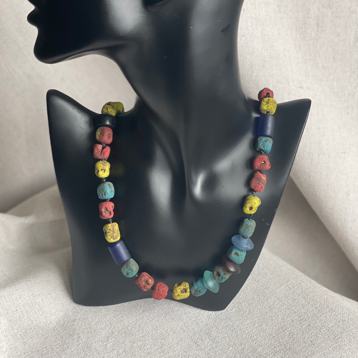 Polymer Clay Beaded Necklace – Rustic Earth