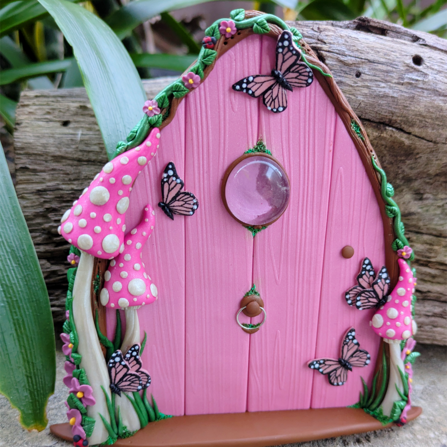Butterfly Woodland Fairy Door - available in Pink or Blue