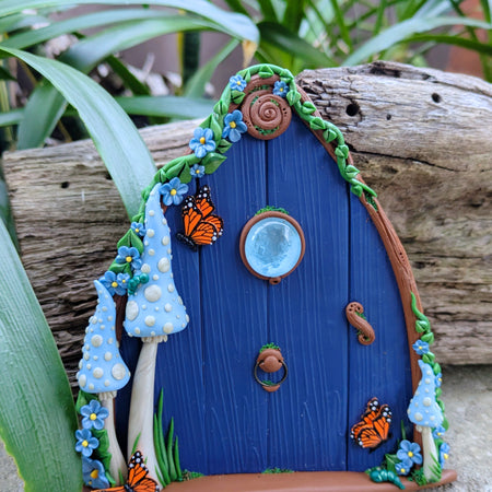 Butterfly Woodland Fairy Door - available in Pink or Blue
