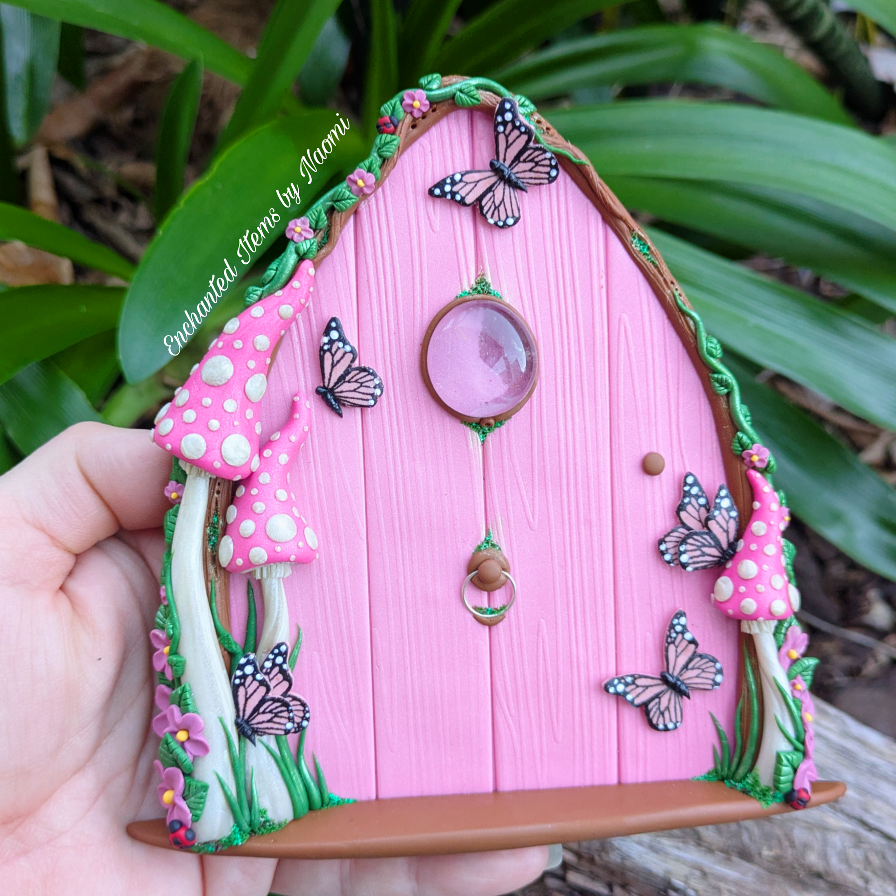Butterfly Woodland Fairy Door - available in Pink or Blue