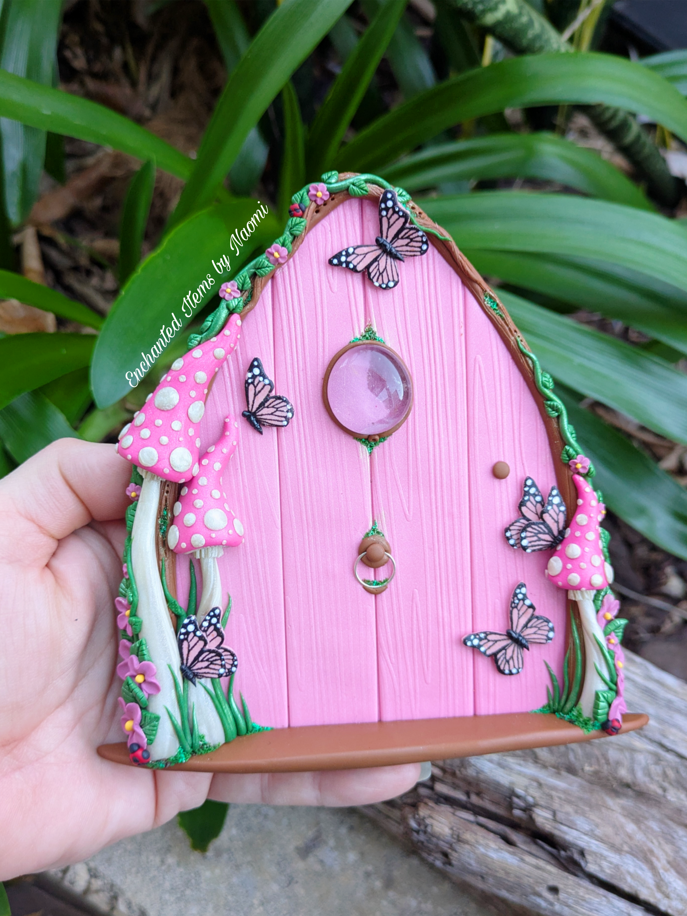 Butterfly Woodland Fairy Door - available in Pink or Blue