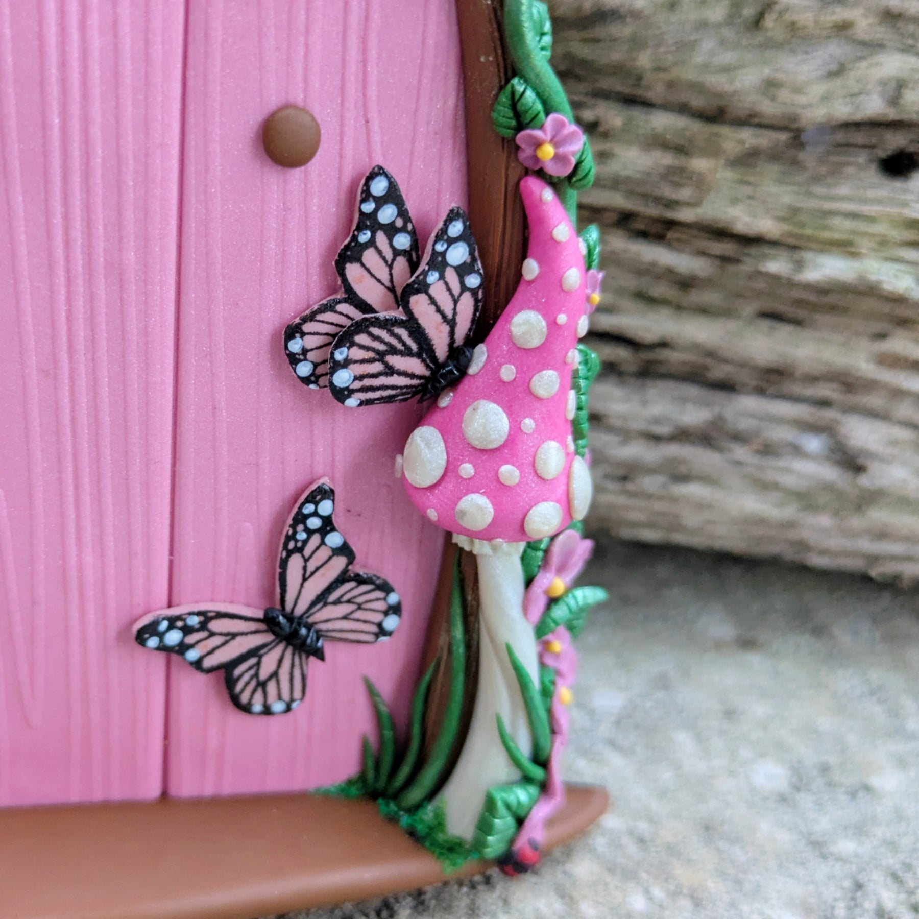 Butterfly Woodland Fairy Door - available in Pink or Blue