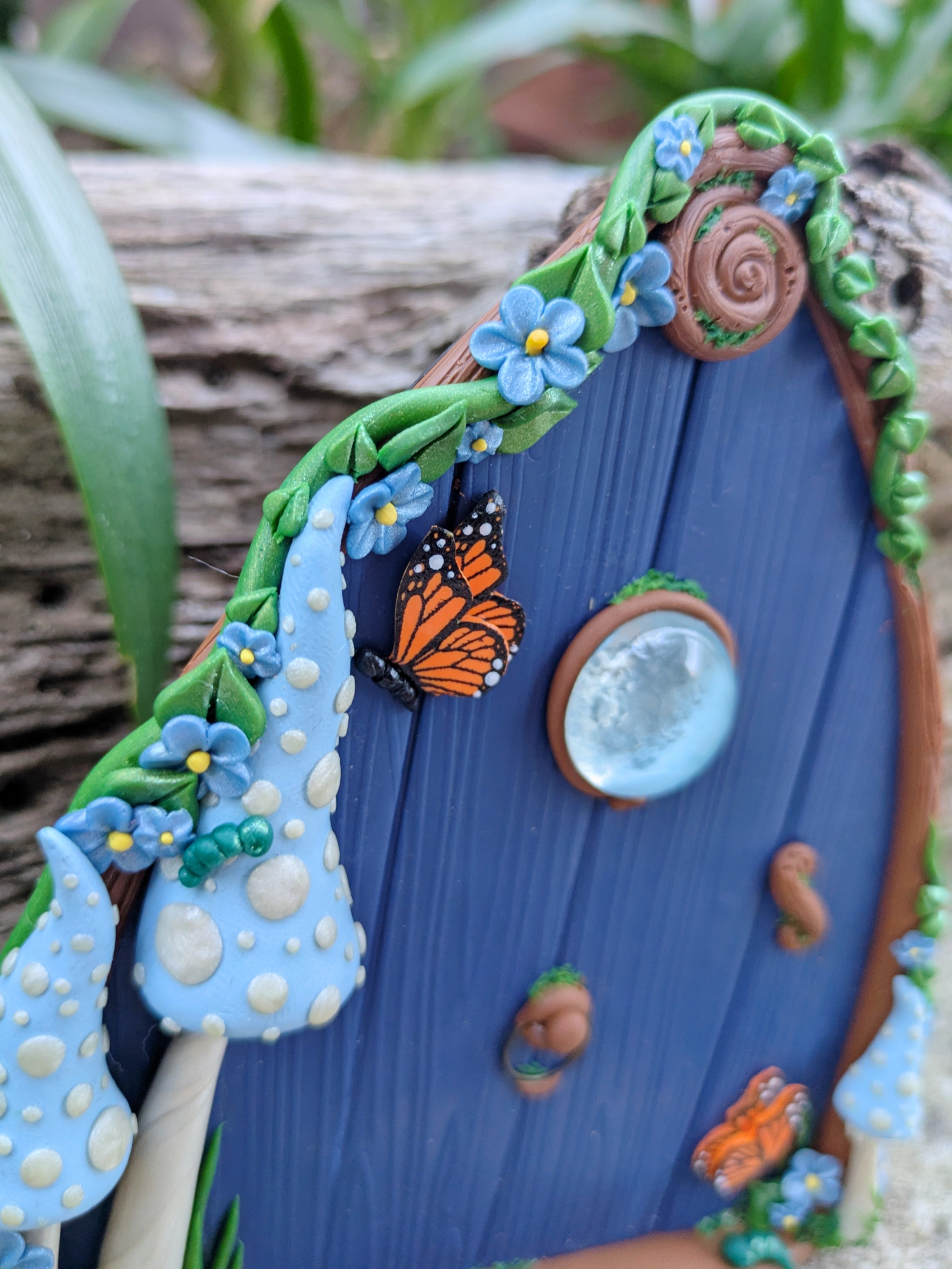 Butterfly Woodland Fairy Door - available in Pink or Blue