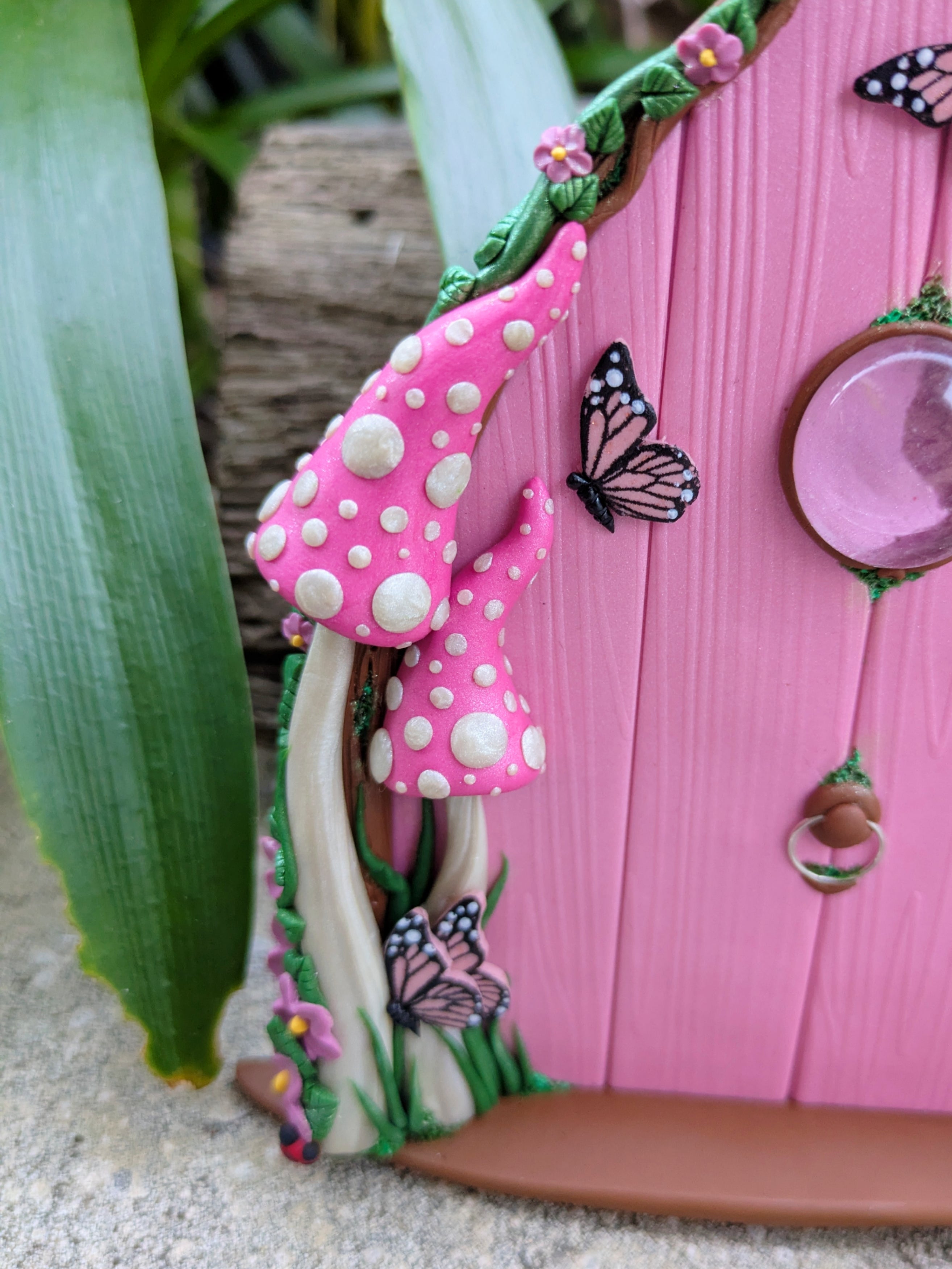 Butterfly Woodland Fairy Door - available in Pink or Blue