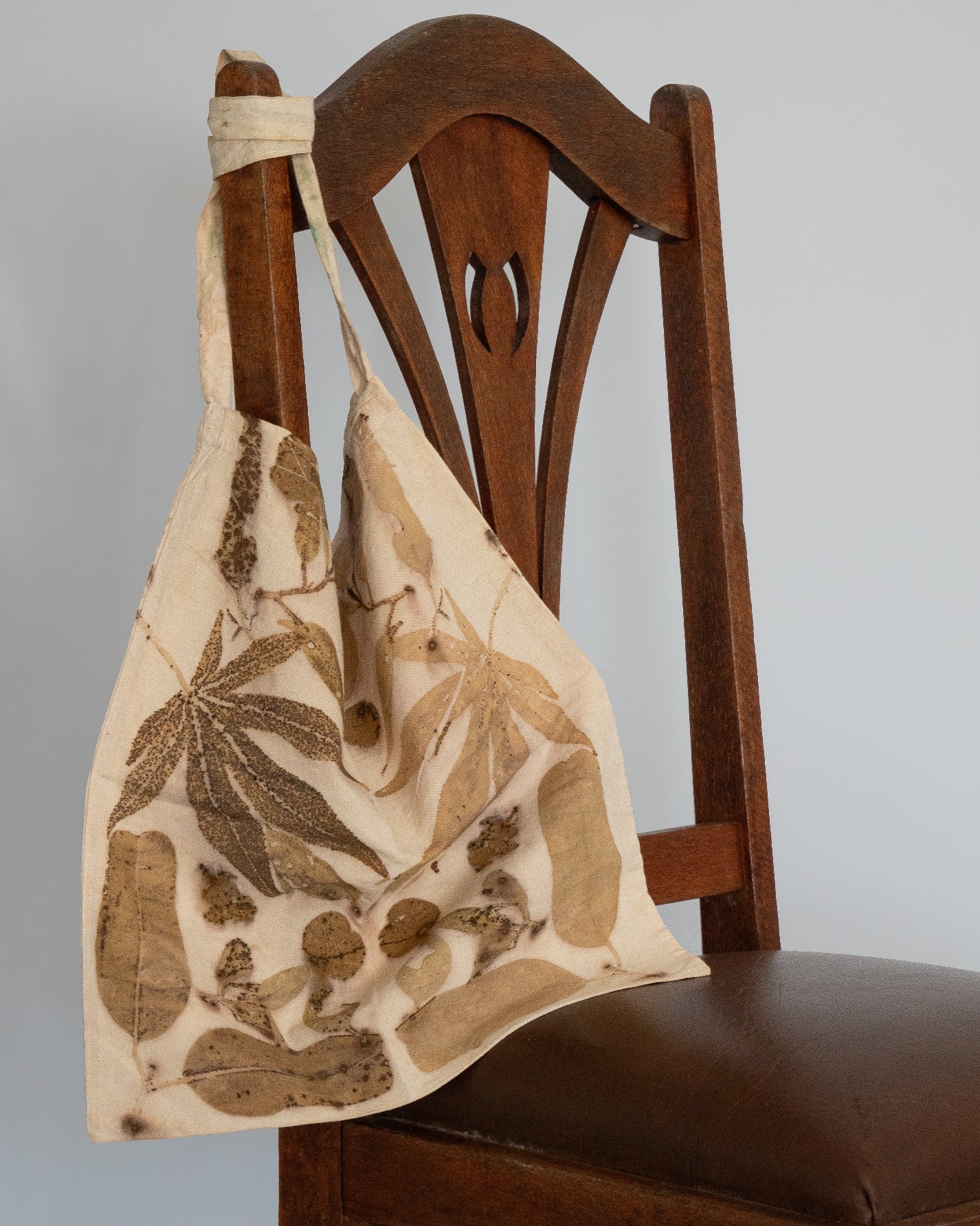 Eco Printed Calico Tote Bag