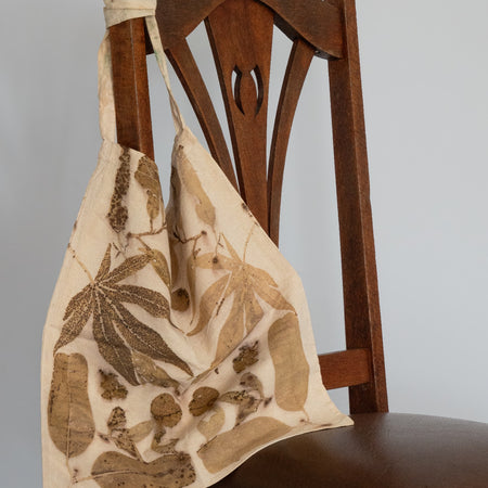 Eco Printed Calico Tote Bag
