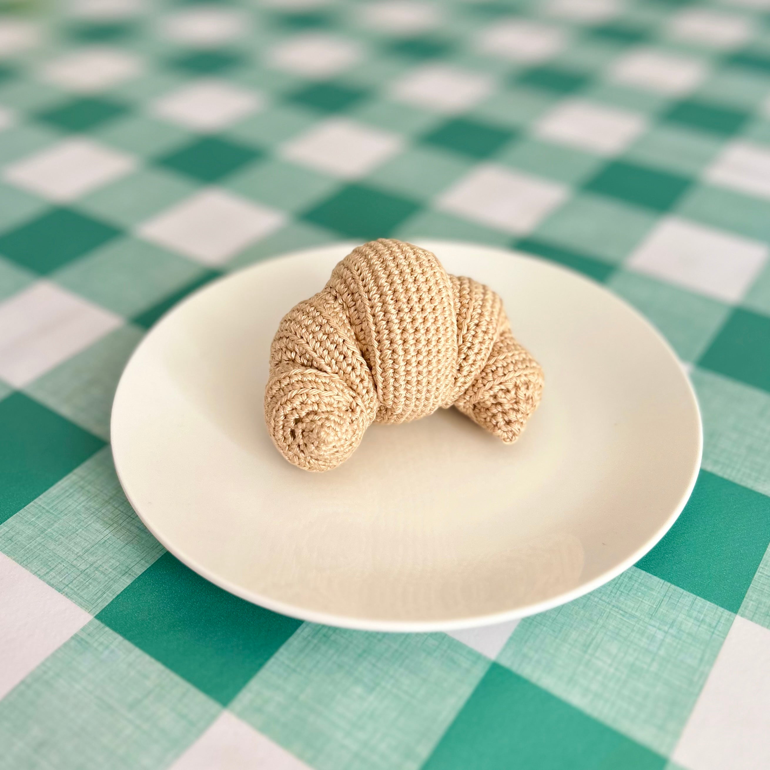 Crochet Café Play Food Set | Donut, Cupcake, Cookie, Cake & Croissant | Cotton | Tea Party Set