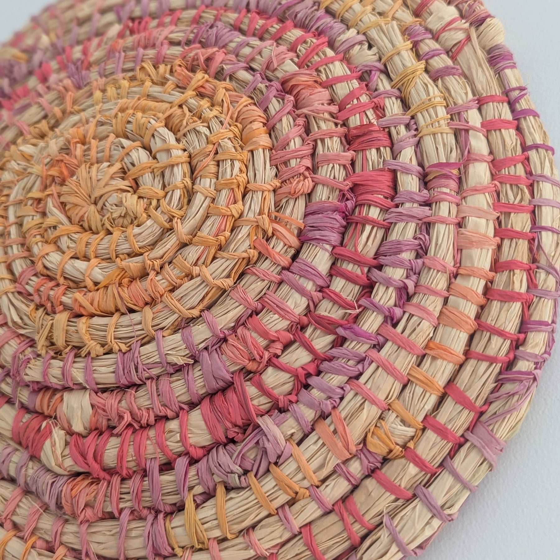 Woven Circle Wall Art | Wall Hanging | Sunrise Sunset Colours One only