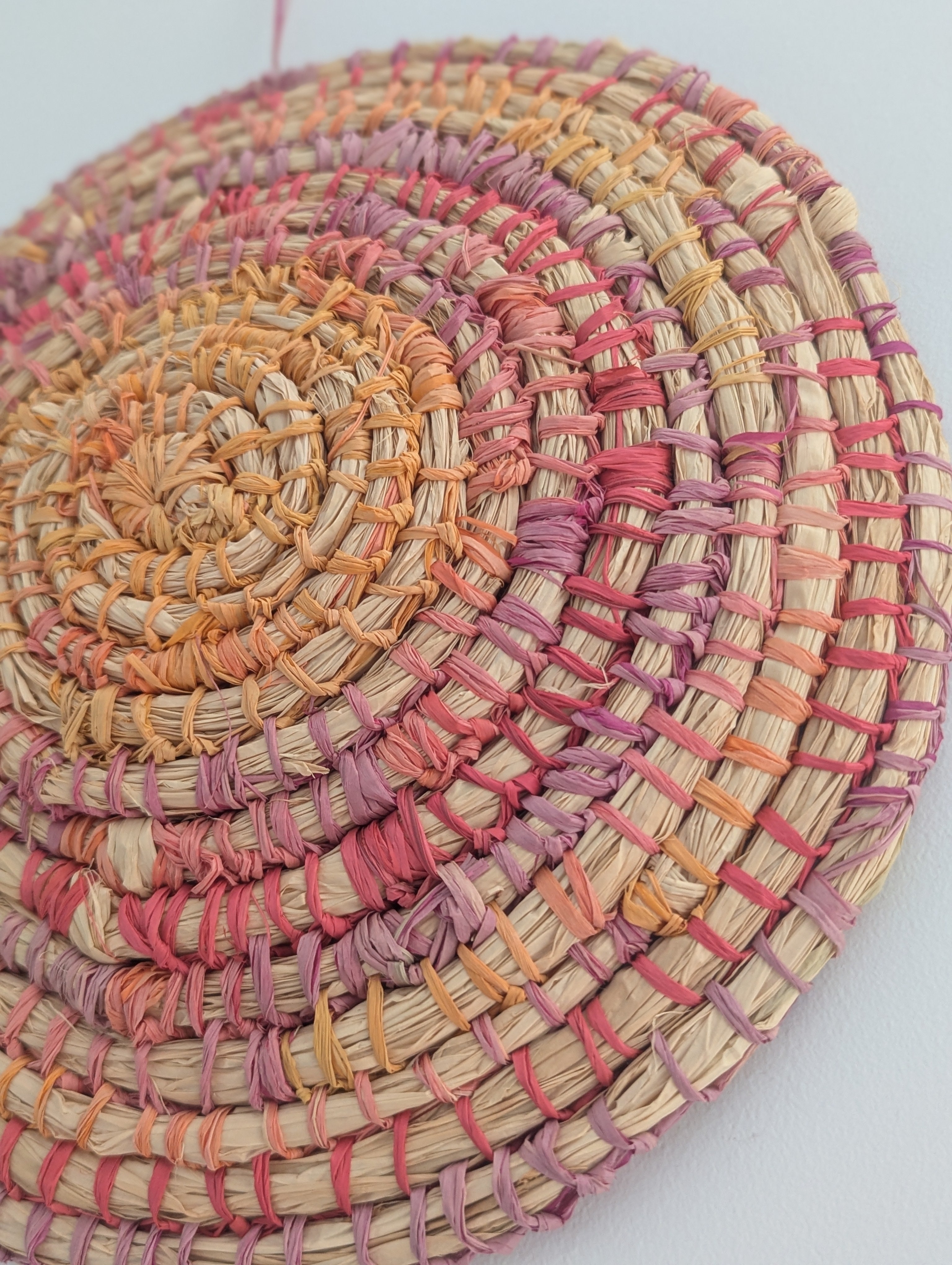 Woven Circle Wall Art | Wall Hanging | Sunrise Sunset Colours One only