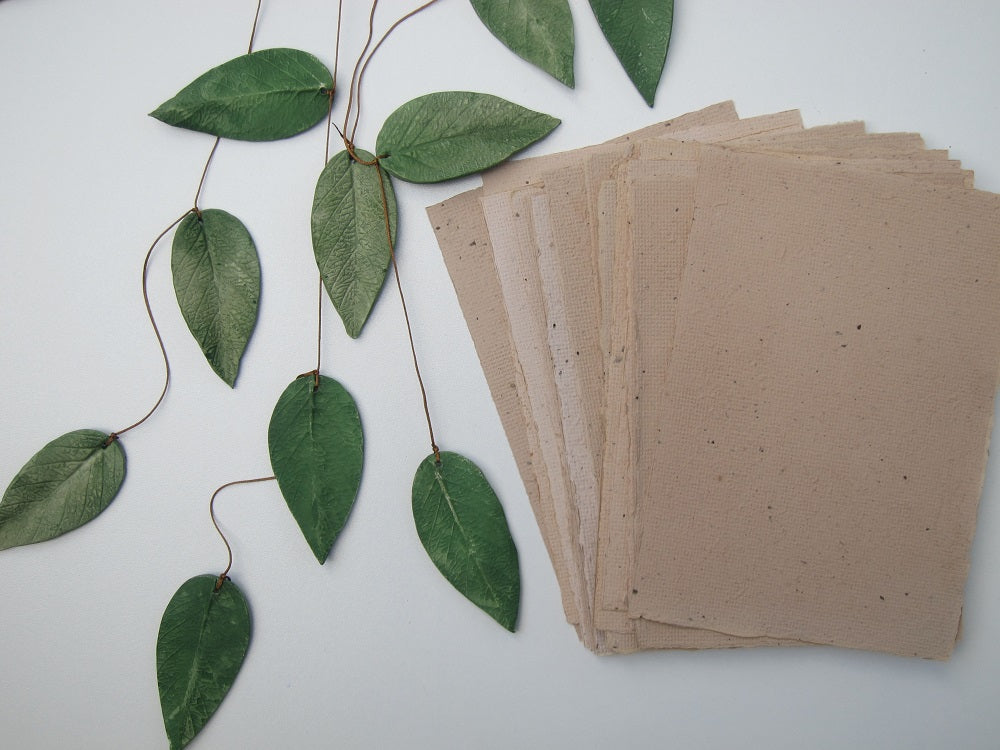 Green Tea Handmade paper/ plant dyed craft paper