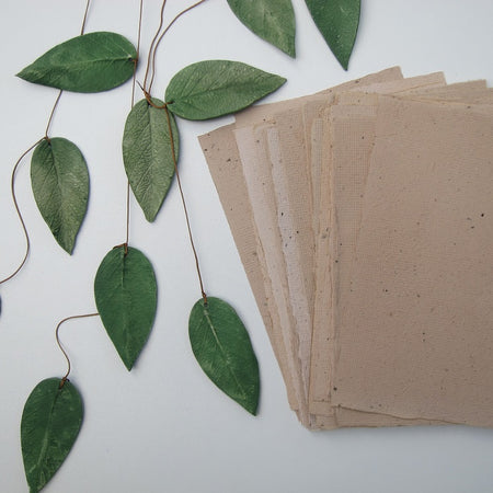 Green Tea Handmade paper/ plant dyed craft paper