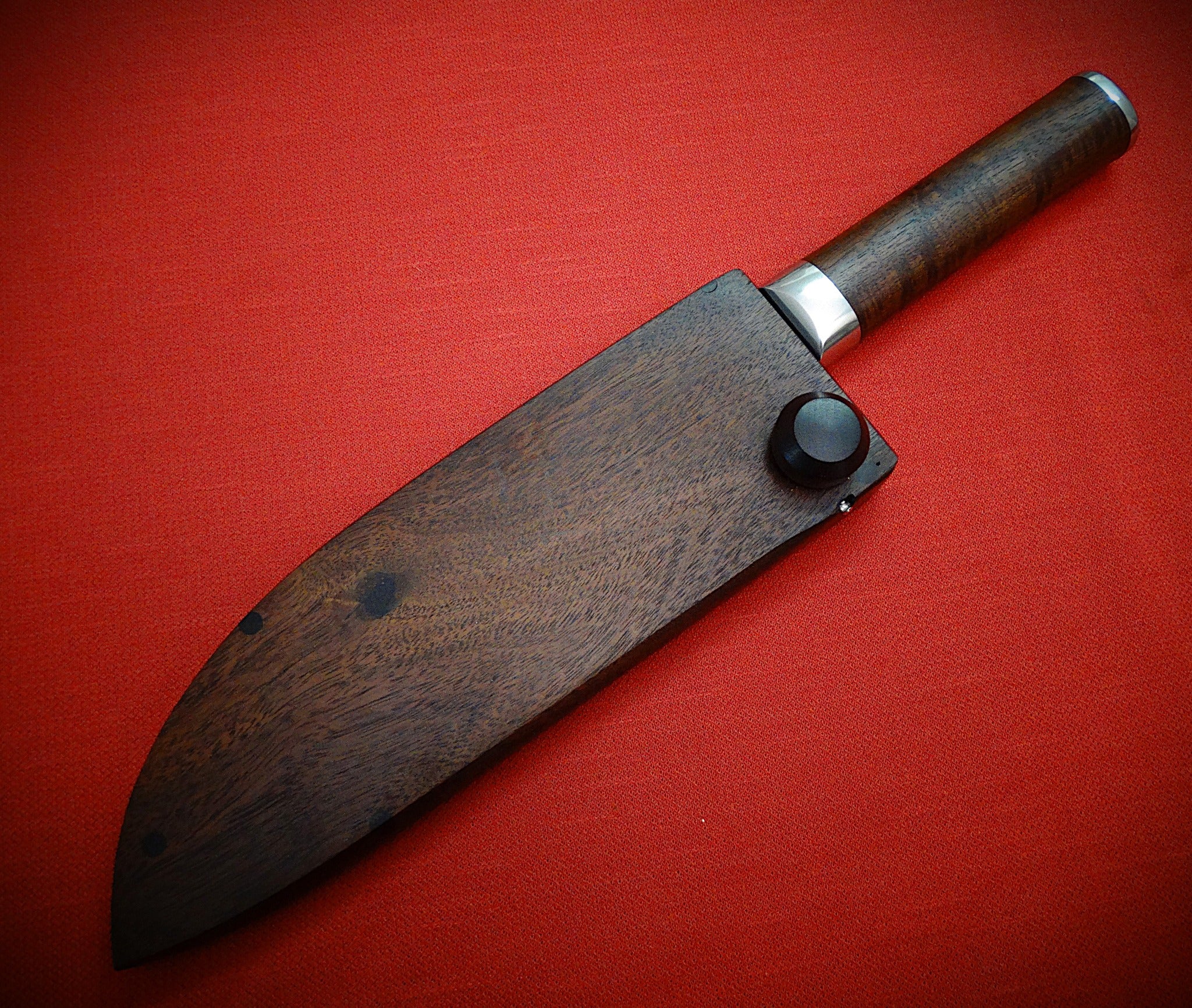 Kitchen chef stainless steel knife timber case