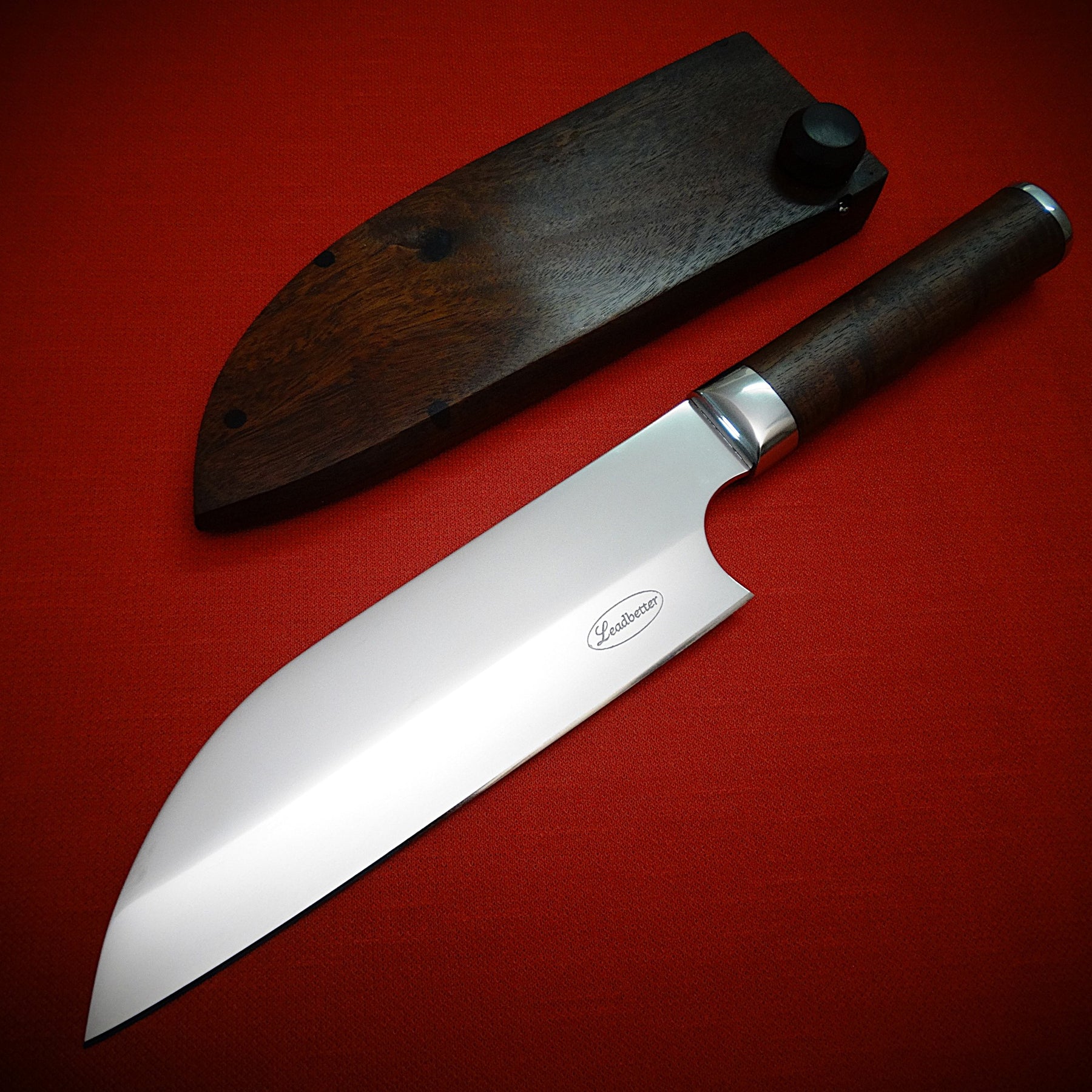 Kitchen chef stainless steel knife timber case
