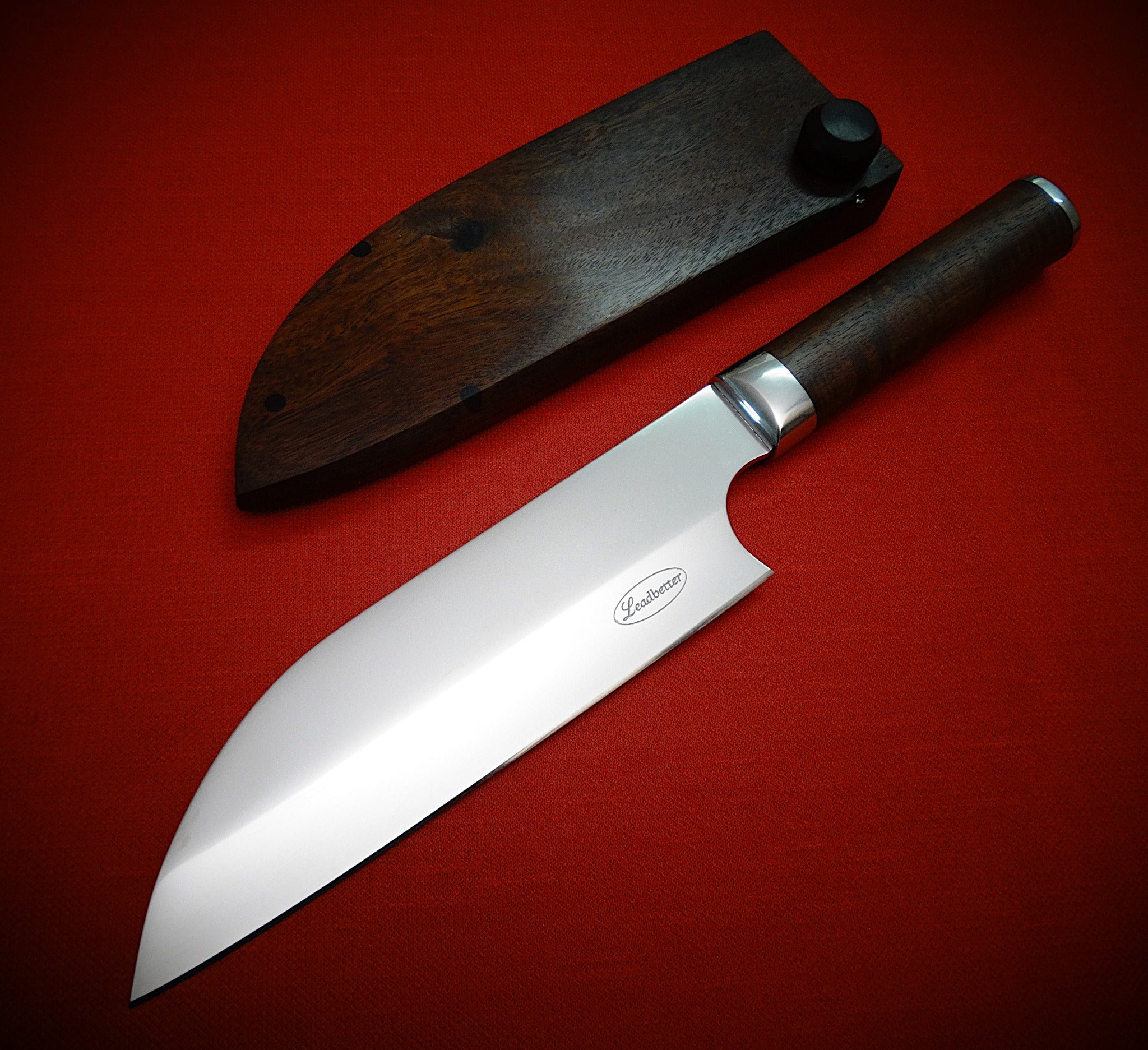 Kitchen chef stainless steel knife timber case