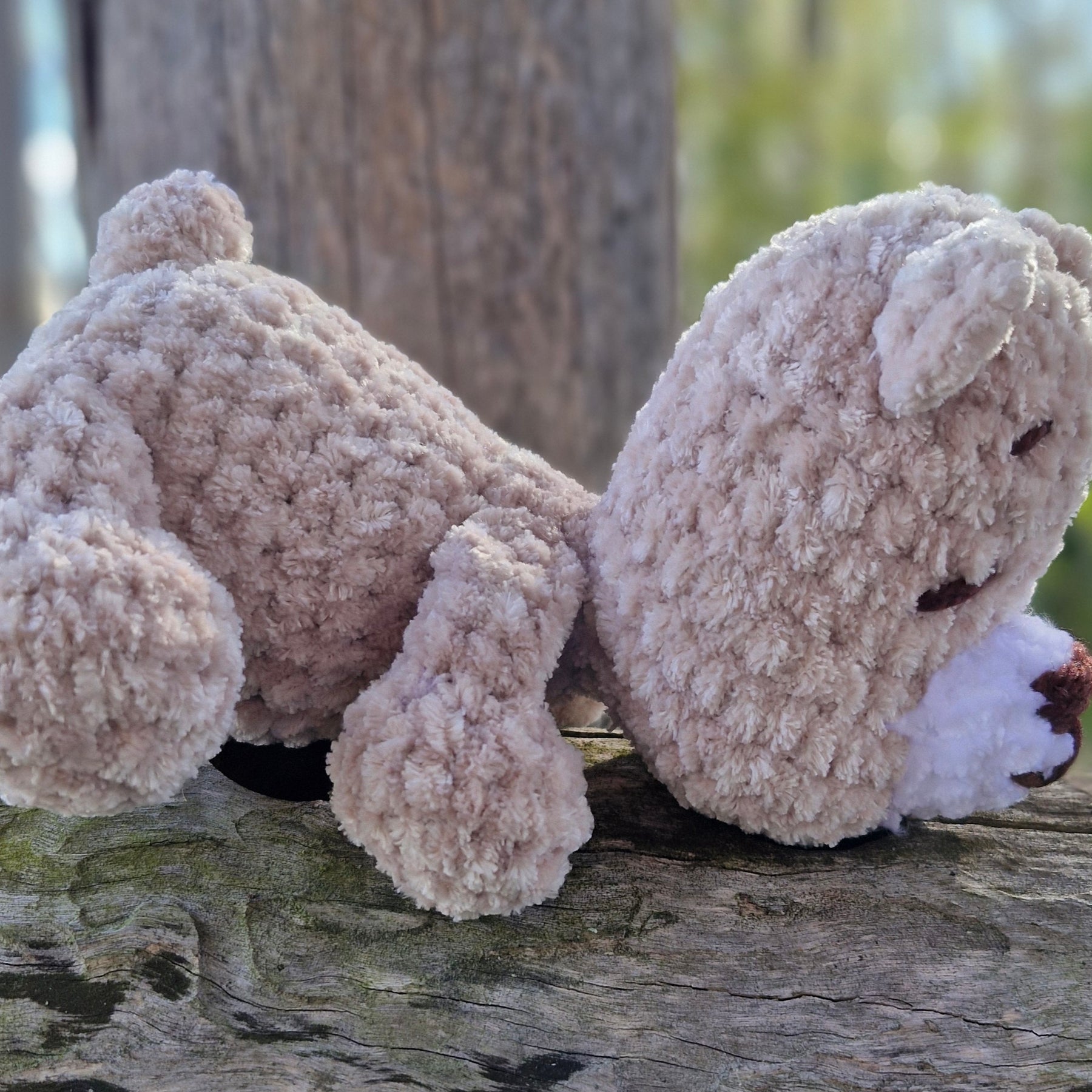 Handmade Crochet super cute Brown Sleepy Baby Bear