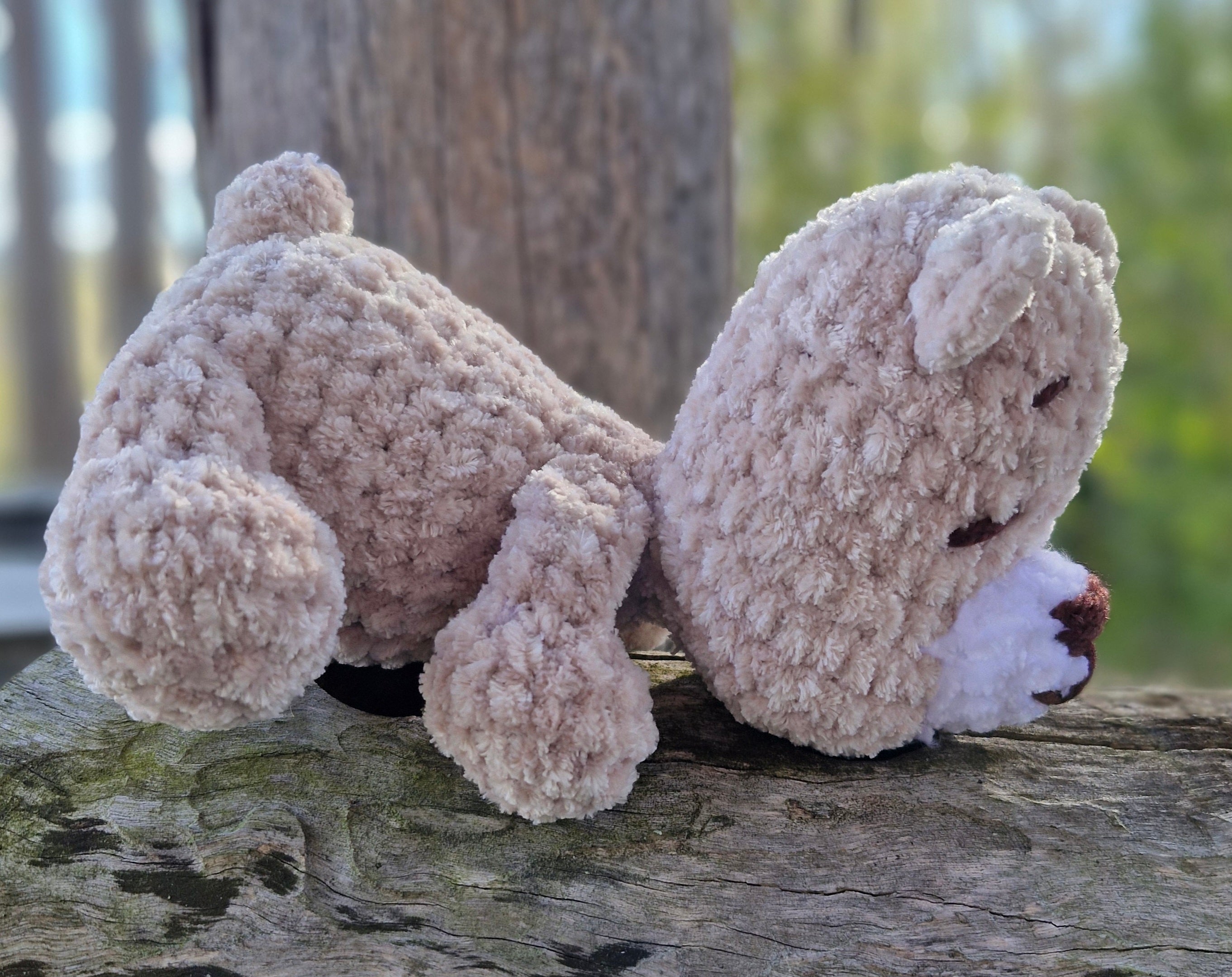 Handmade Crochet super cute Brown Sleepy Baby Bear