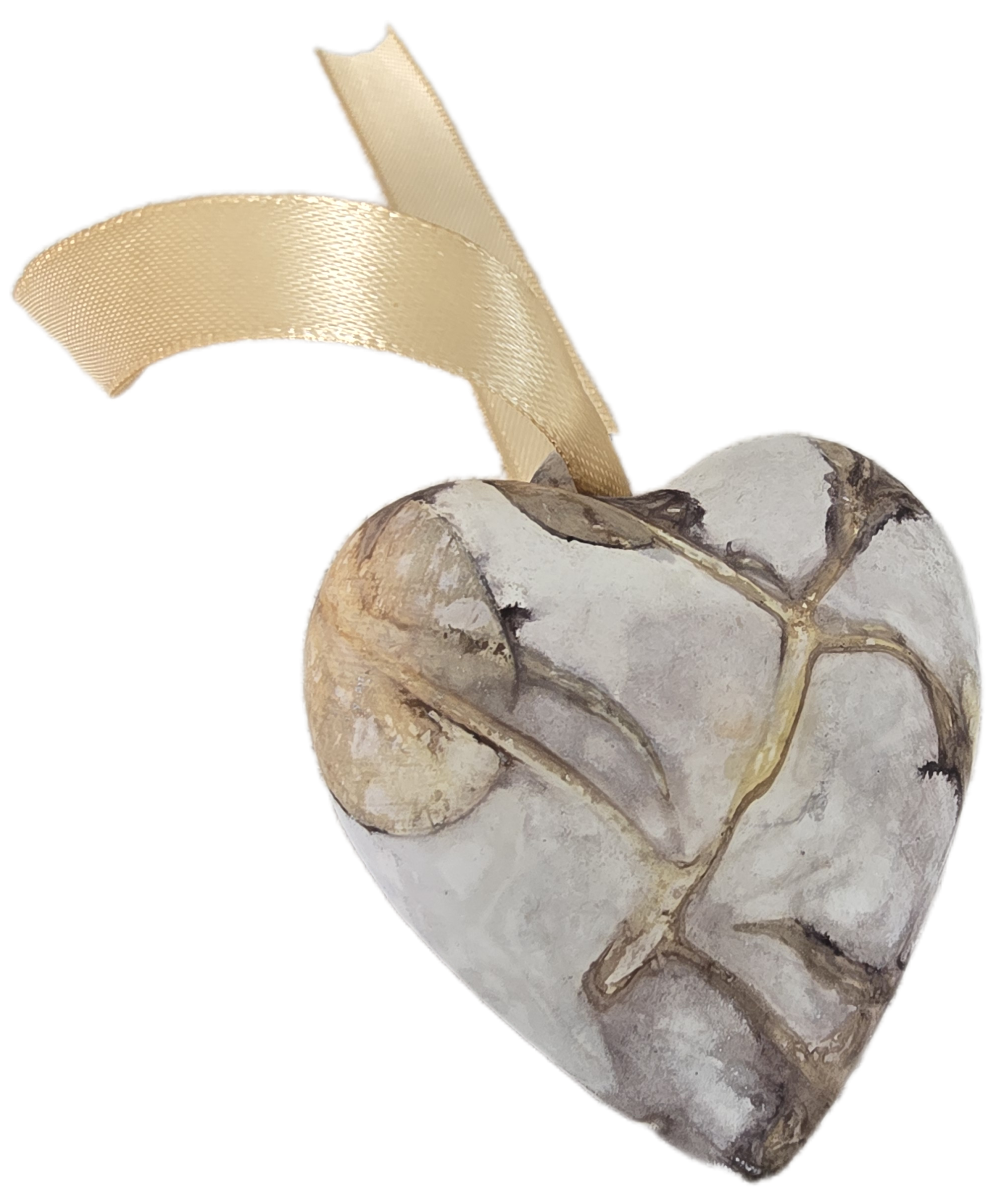 Eco Printed Ceramic Heart