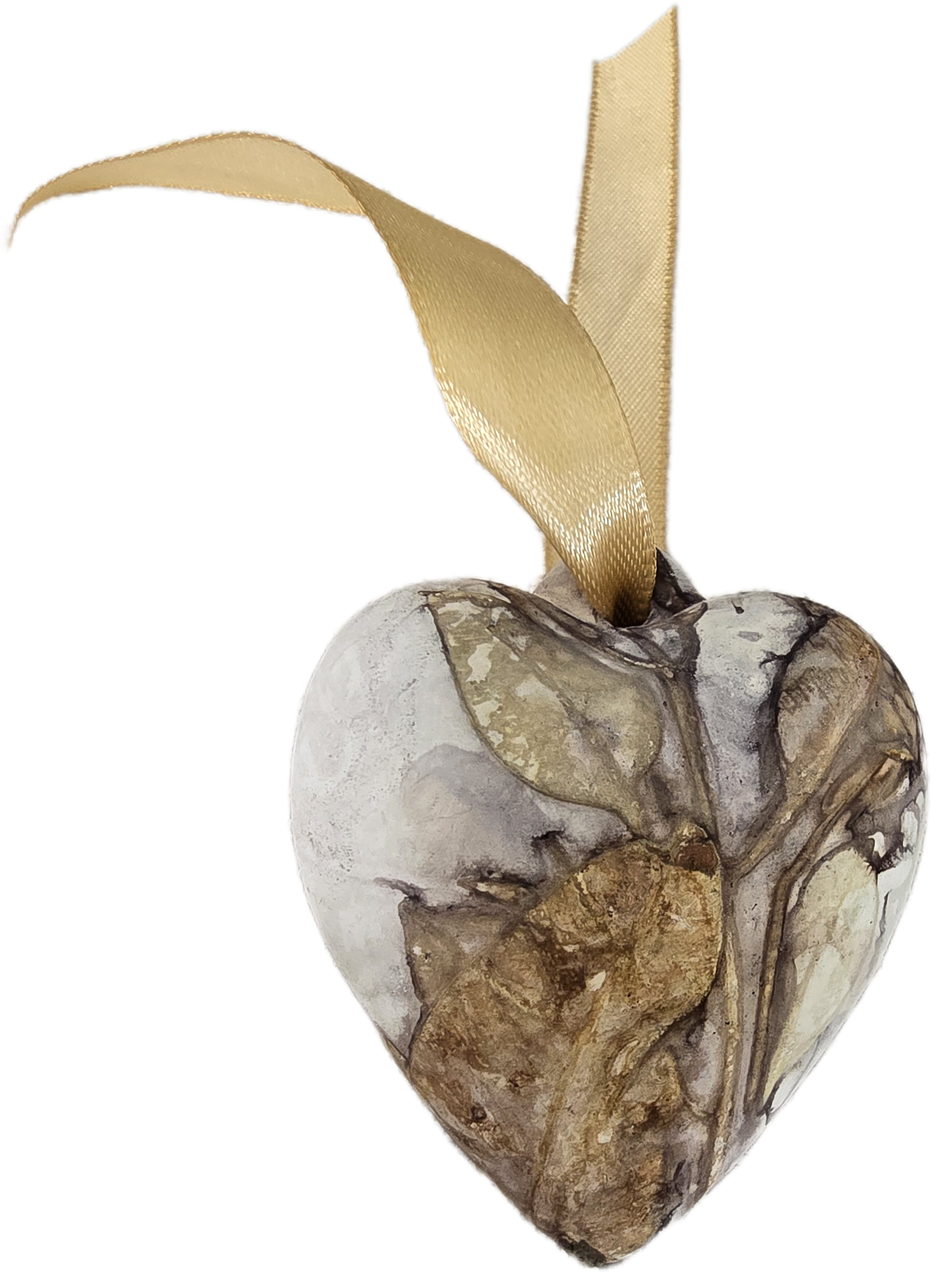 Eco Printed Ceramic Heart