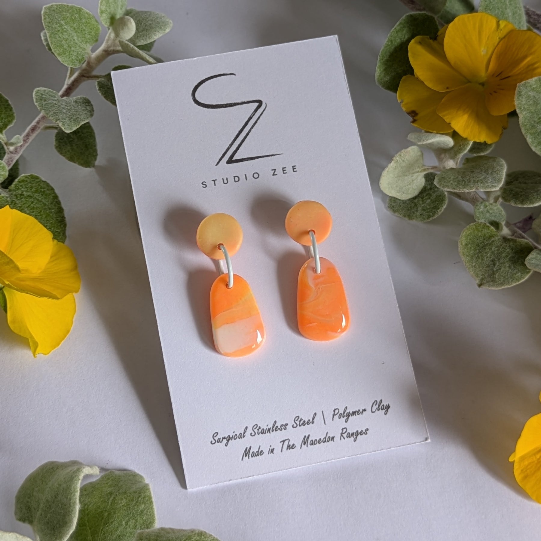 Pillar Stud Dangle Earrings