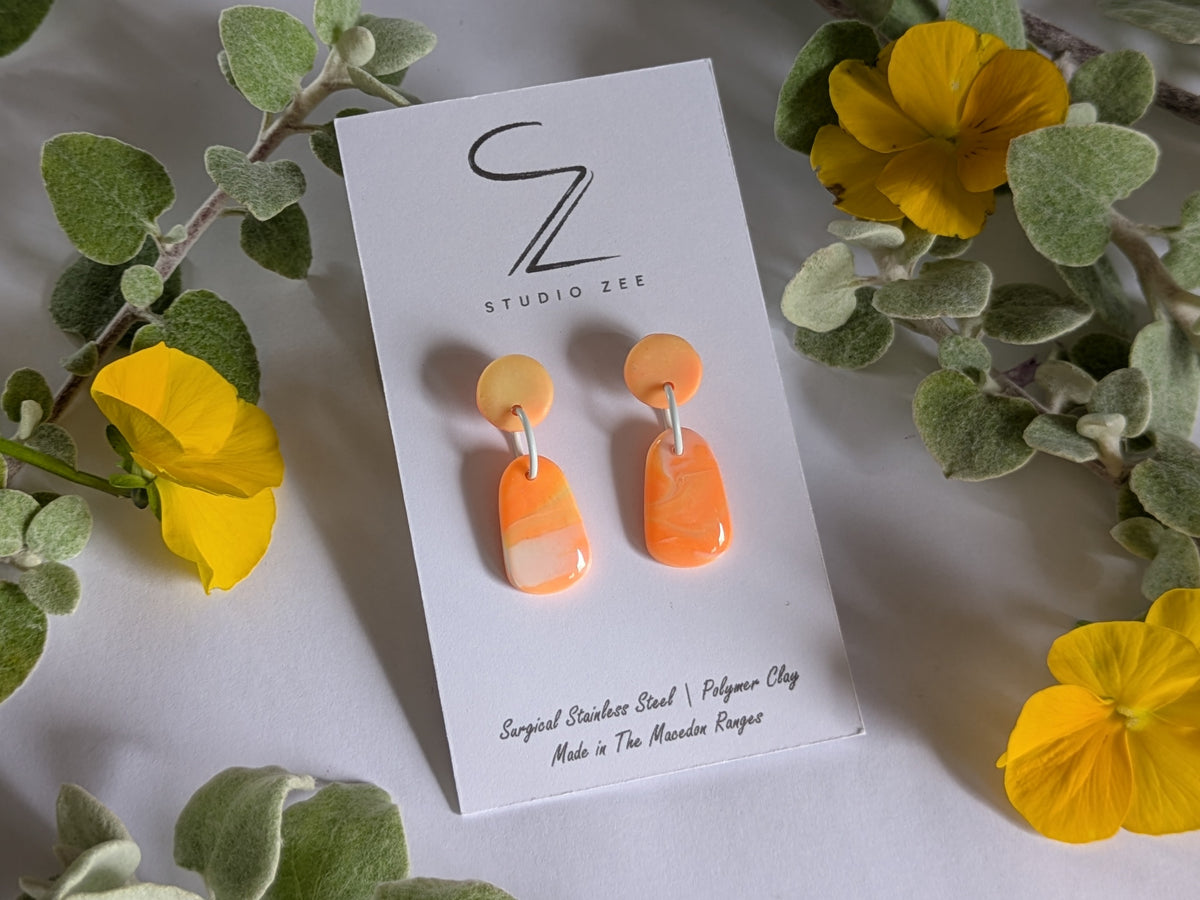 Pillar Stud Dangle Earrings