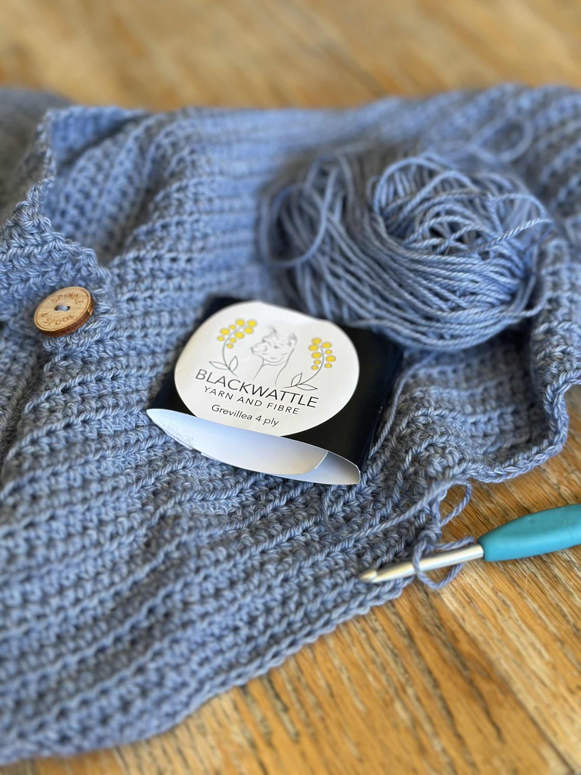 Blue Sky Crocheted Scarf